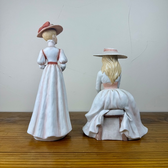 Vintage Enesco Victorian Lady Figurines | E1410 & E9009 | Made in Mexico - Picture 12 of 15